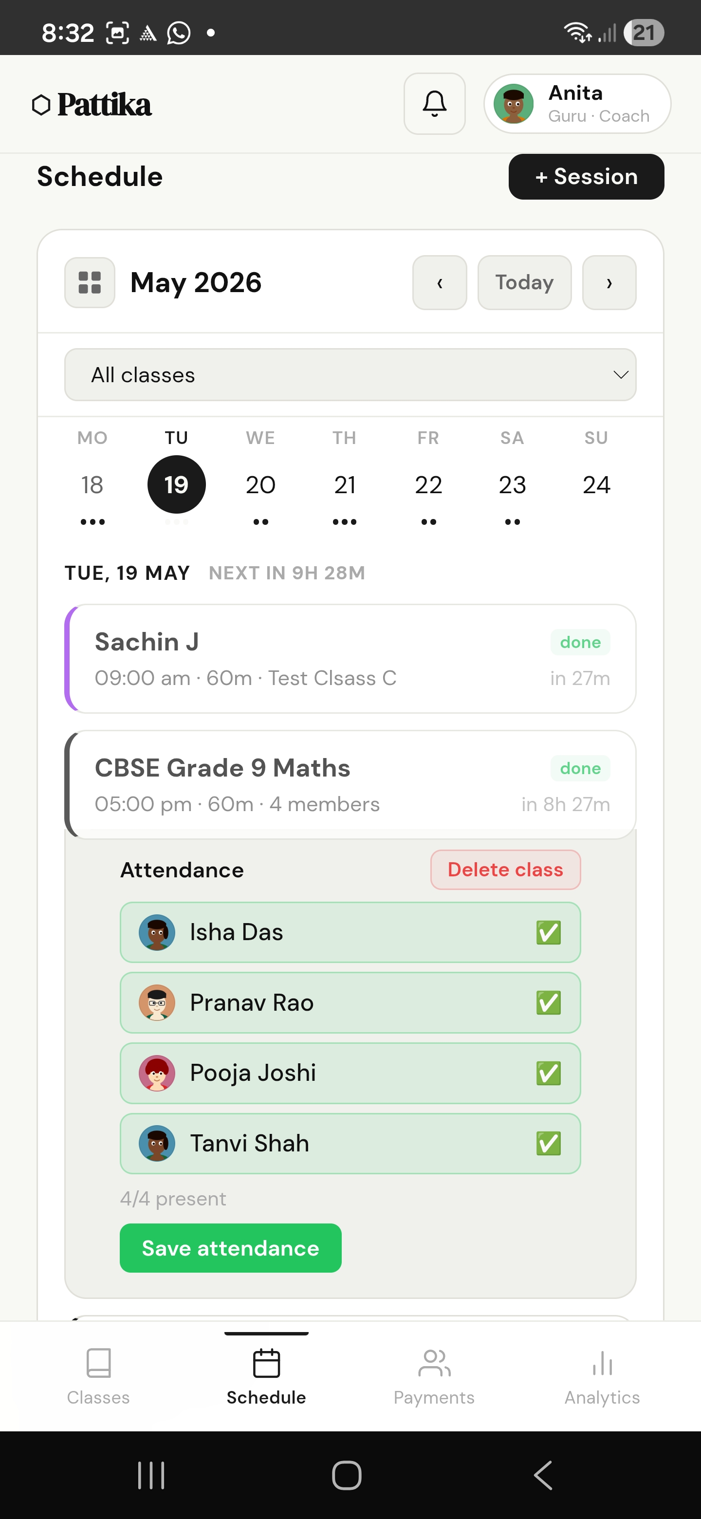 Attendance marking